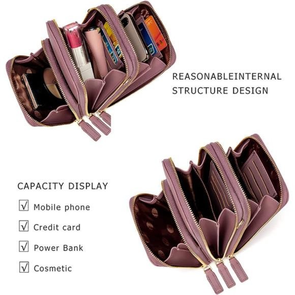 Small Crossbody Cell Phone Purse Women Mini Messenger Shoulder Handbag Wallet - Picture 6 of 6